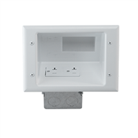 DataComm 45-0072-WH - Recessed Low Voltage Media Plate w/20 Amp Duplex Receptacle White