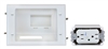 DataComm 45-0081-WH - Recessed Low Voltage Media Plate w/Duplex Surge Suppressor White