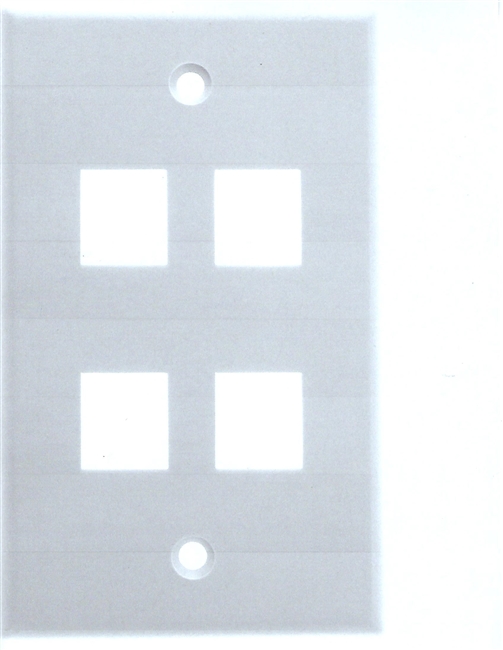 Dynacom 10600 P4 WH/10 - 4-Port Keystone Single-Gang Flush Wall-Plate - White 10/Pack