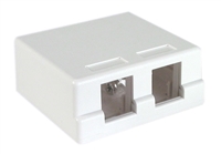 Dynacom 10600-SB2 WH/10 - 2-Port Surface Mount Keystone Box - White 10/Pack