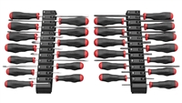 Ernst 5615M+5653M BK - Screwdriver Pro + Screwdriver Pro XL Magnetic Modular Organizer Holds 40 Drivers - Black