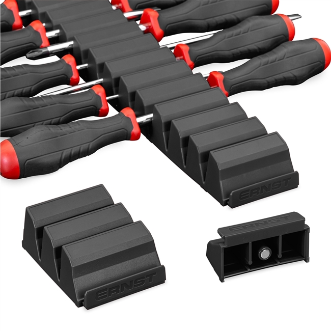Ernst 5615M BK - Screwdriver Pro Magnetic Modular Organizer Holds 26 Drivers - Black