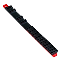 Ernst 5731 BK - 18" Magnetic Bit Bar High-Density Bit Organizer 60 Tool - Hi-Viz Black/Red