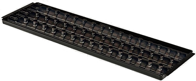 Ernst 8449 BK Socket Boss High Density Trays w/3-Socket Rails 18" w/57-Clips Â¼ â…œ Â½" - Black