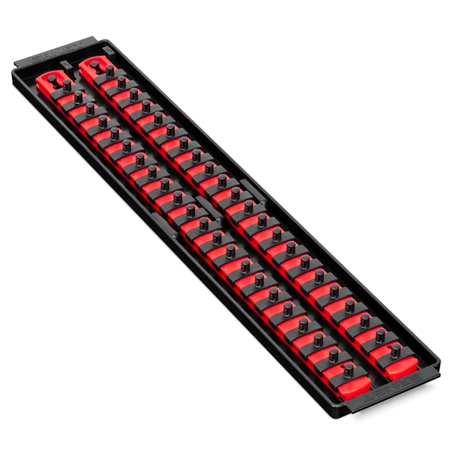 Ernst 8452 RD  Socket Boss High Density Tray 2- 18" Rails Â¼" Clips - Red