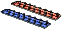 Ernst 8458 RD+8459 BL - Socket Boss 2) Trays w/4) 18" Rails Â¾" Drive - Red / Blue