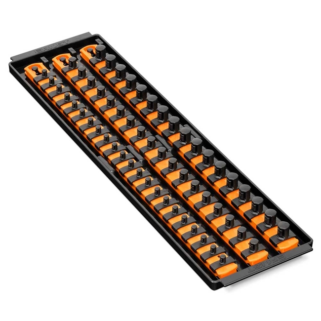 Ernst 8482 OR Socket Boss High Density Trays w/3-Socket Rails 18" w/57-Clips Â¼ â…œ Â½" - Orange