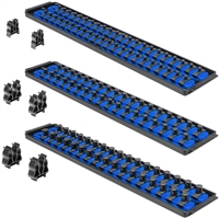 Ernst 8511 BL Socket Boss Pro High-Density 3-Trays, 6) 18" Rails, Ratchet Holders in Â¼ â…œ Â½" - Blue