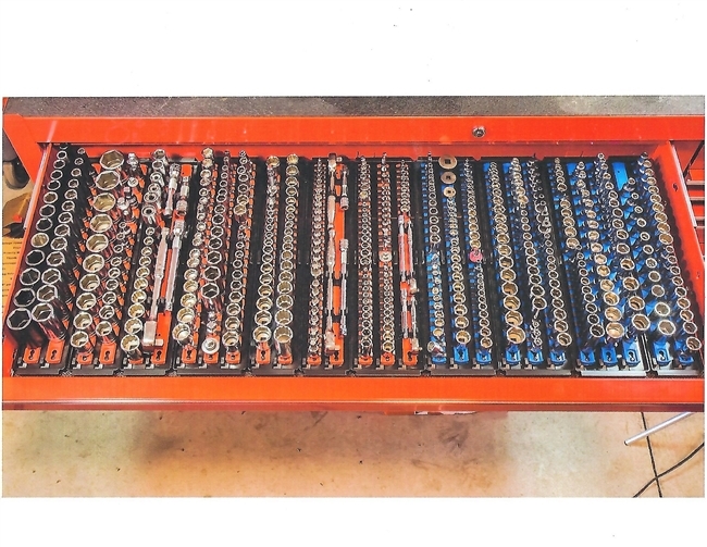 Ernst 85XX XX Socket Boss Pro High-Density 3-Trays, 6) 18" Rails, Ratchet Holders in Â¼ â…œ Â½" -- 6-Colors