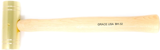 GRACE USA BH-32 - Brass Hammer 32oz w/Hickory Handle