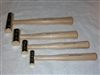 Grace USA BH-4-8-16-24 - Brass Hammer 4PC Set w/Hickory Handle 4, 8, 16, 24oz