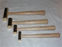 Grace USA BH-4-8-16-24 - Brass Hammer 4PC Set w/Hickory Handle 4, 8, 16, 24oz