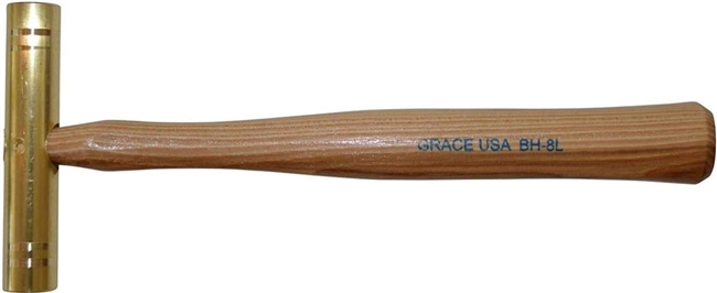 Grace USA BH-8L - Brass Hammer  w/Hickory Handle 8oz.