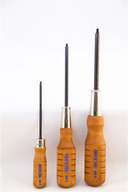 Grace USA SR3 - Square Recess Screwdriver 3PC Set #0, #1, #2