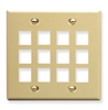 ICC IC107F12IV - 12-Port Double Gang Flush Wall-Plate - Ivory