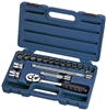 Industro 398 - Pro 18PC 1/2" Socket Set SAE / Metric / E-Torx w/Case