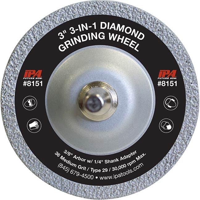 IPA Tools 8151/3 - 3-in-1 Diamond Grinding Wheel 3" - 3/PACK