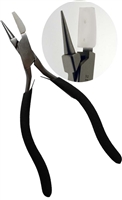 ITN 21412 07 - Pro Optical / Jeweler Pliers Flat Nylon  / Round Metal Jaws w/Cushion Grip 7"