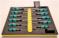 ITN 300/11-FI BK/YL - Foam Insert Screwdriver Tray w/Wera's Screwdriver 11PC Set