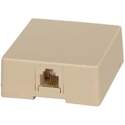 ITN 625A2-4C-IV/10PK Modular Telephone Surface Jack 6-Conductor RJ11 - Ivory 10/PACK