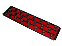 ITN 8621 RD 3/4 w/Ernst Socket Boss High-Density Tray w/3-Socket 18" Rail 21) 3/4" Clips - Triple Red