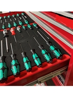 ITN FULL DRIVER-FI BK/RD - Foam Insert Full Driver Tray w/Wera's Screw & Nut-driver 29PC Set