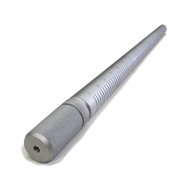 ITN JT-SP19A - Jewelers Aluminum Mandrel Ring Sizer w/Knurled Handle - Ring Sizes 1-15