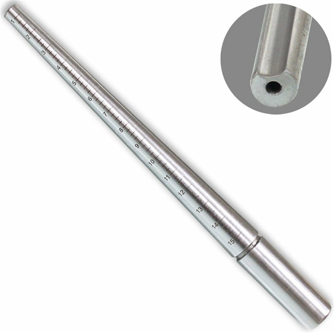 ITN TJ9712 Jewelers Solid Steel Mandrel Ring Stick w/Groove 11Â½"
