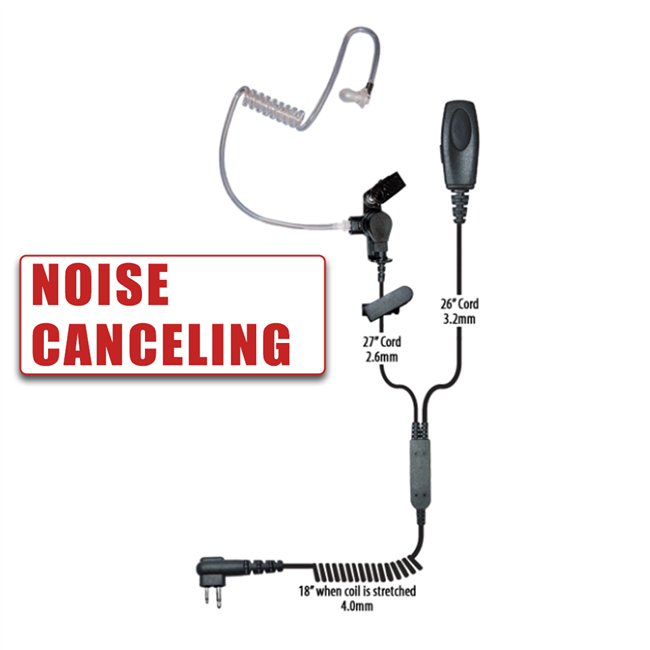Klein PATRIOT-NC-M1 - Noise Canceling 2-Wire Surveillance Earpiece Headset w/M1 Conector