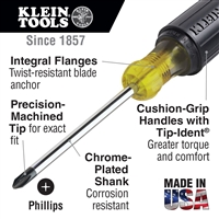 Klein 603-7 - #2 Phillips Screwdriver, 7" Round Shank w/Cushion-Grip