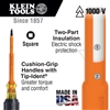 Klein 662-4-INS - #2 Square Insulated Screwdriver 4" Shank w/Cushion-Grip