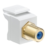 Leviton 41031-OBI- Feedthrough F-Type Adapter, Female x Female, Gold-Plated, QuickPort Ivory