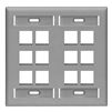 Leviton 42080-12 GY - 12-Port Dual-Gang QuickPort Wallplates w/ID Windows - Gray