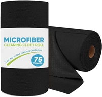 Microfiber Cleaning Cloth Roll, 75PK - Black - 11.5Ã—11.5"