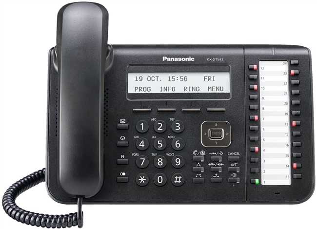 Panasonic KX-DT543 BK - Digital Proprietary 24 Button 3-Line LCD Speakerphone - Black