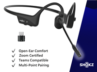 Shokz C110-AC-BK-US - OpenComm2 UC Stereo Bone Conduction Wireless Headset - w/USB-C Adapter