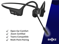 Shokz C110-AN-BK-US - OpenComm2 UC Stereo Bone Conduction Wireless Headset - w/o Wireless Adapter