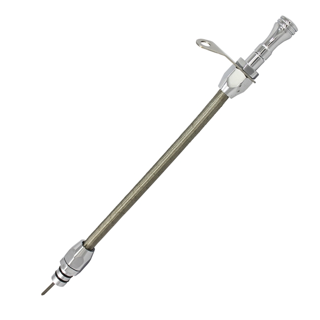 TSP SP8202 - Braided SS Transmission Dipstick - GM 700R4 - Chrome Aluminum