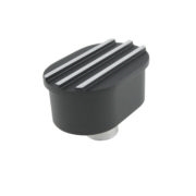 TSP SP8486BK - Finned Aluminum Oval Push-In Breather - Black