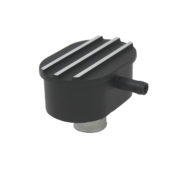 TSP SP8487BK Finned Aluminum Oval Push-In Breather w/PCV Valve - Black