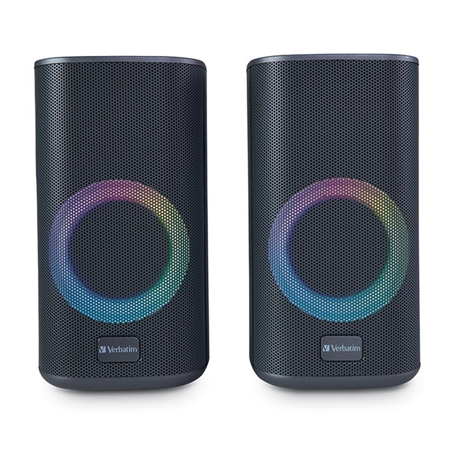 Verbatim 70748 - Stereo RGB Desktop Gaming Speakers - Graphite