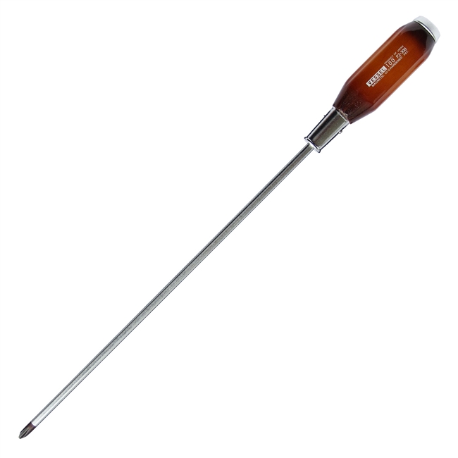 Vessel 100P2300 - Wooden-Grip Phillips PH2 Screwdriver 300mm - Magnetic