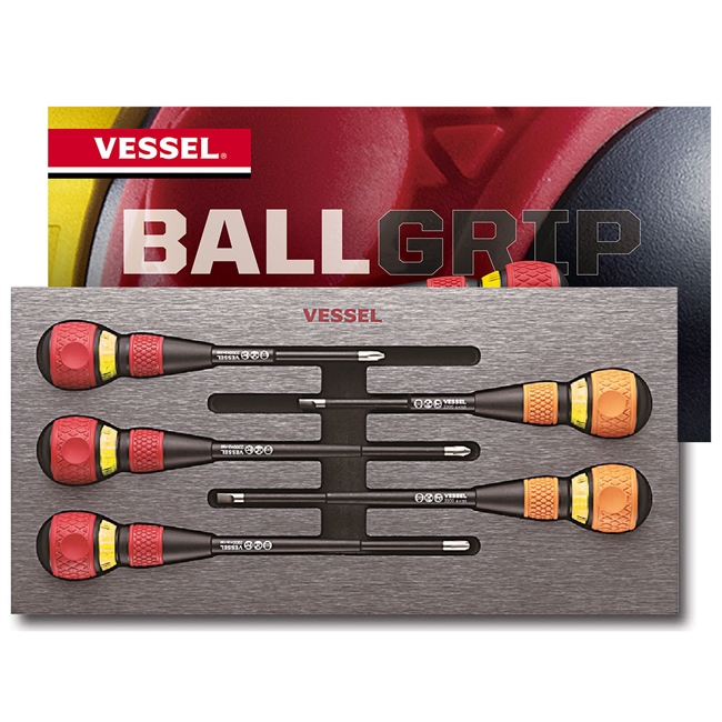 Vessel 22005EVA 5PK - Ball Grip Ratchet Screwdriver 5PC Set  - Magnetic Tip