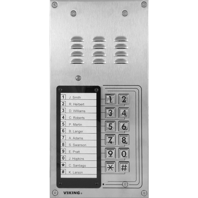 Viking K-1200-EWP - 12 Button Apartment Entry Phone w/Door Strike Relay / Weather Protection