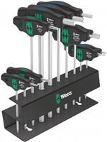 Wera 05004174001 - 10PC T-Handle Hexagon, Torx Screwdriving Bicycle Tech Set w/Rack