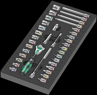 Wera 05150110001 - Ratchet/Metric Sockets Â¼" Drive 37PC Set w/Foam Insert Tray