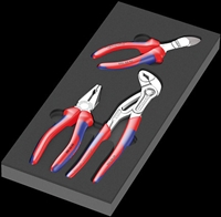 Wera 05150180001 - Foam Insert w/Knipex Combo Pliers/Pump Pliers/Diagonal Cutter 3PC Set