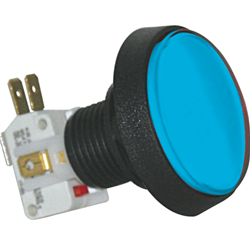 Large Round Illuminated Pushbutton - Blue