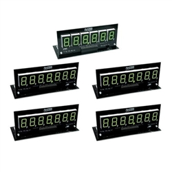 PINSCORE LED Display Set - B/S 1 x 6 Digit, 4 x 7 Digit Green