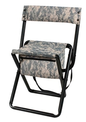 DELUXE ACU DIGITAL CAMO STOOL WITH POUCH-BACK